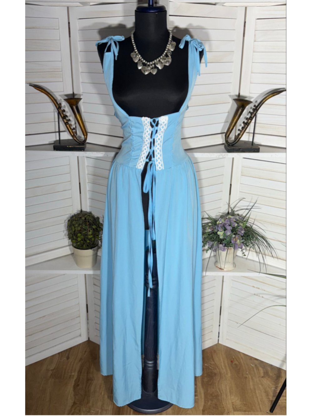 Vintage prairie dress medieval princess peasant layer Steampunk fairy Ren Fair M